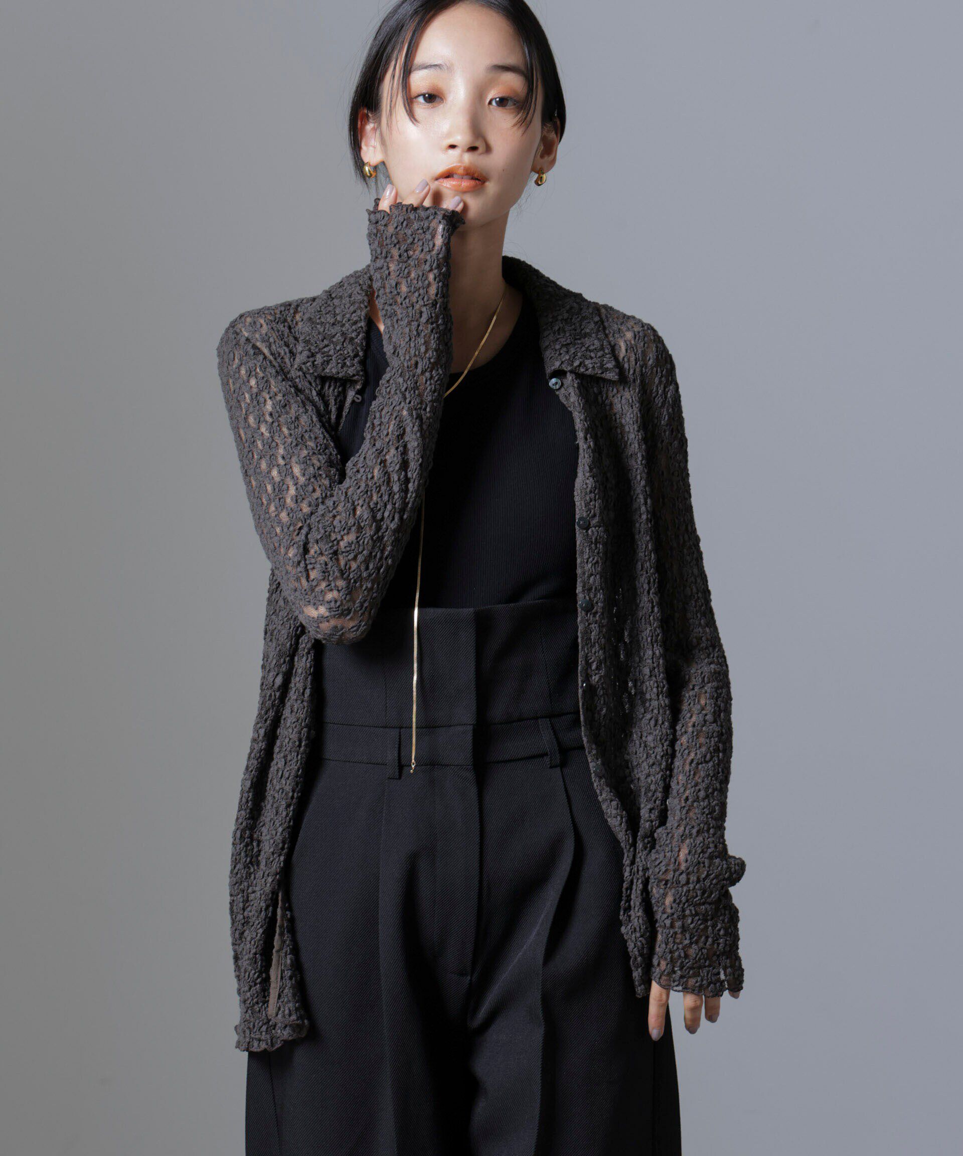 nano･universe「シュリンクレースシャツ」|シャツ・ブラウス|