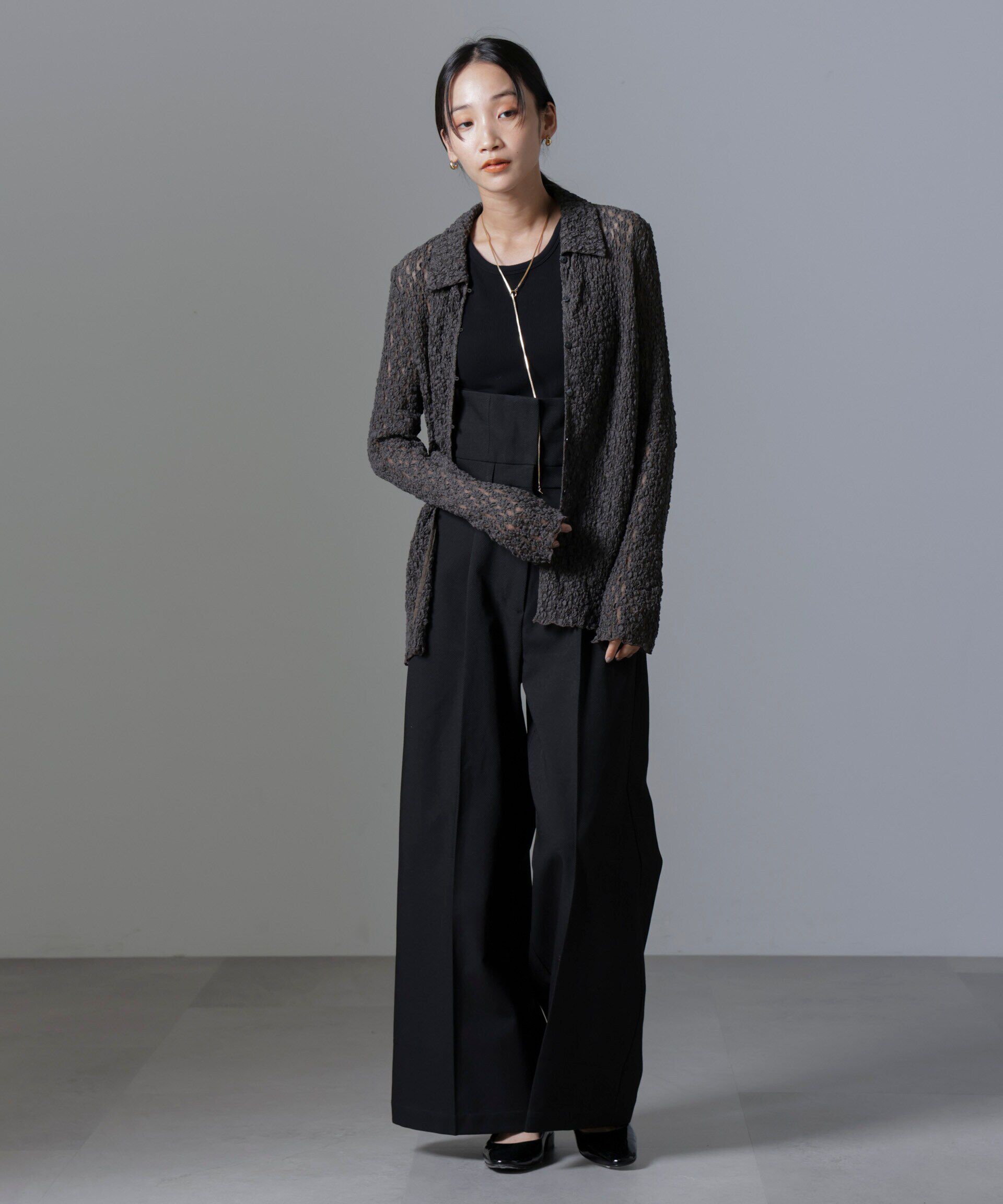 nano･universe「シュリンクレースシャツ」|シャツ・ブラウス|