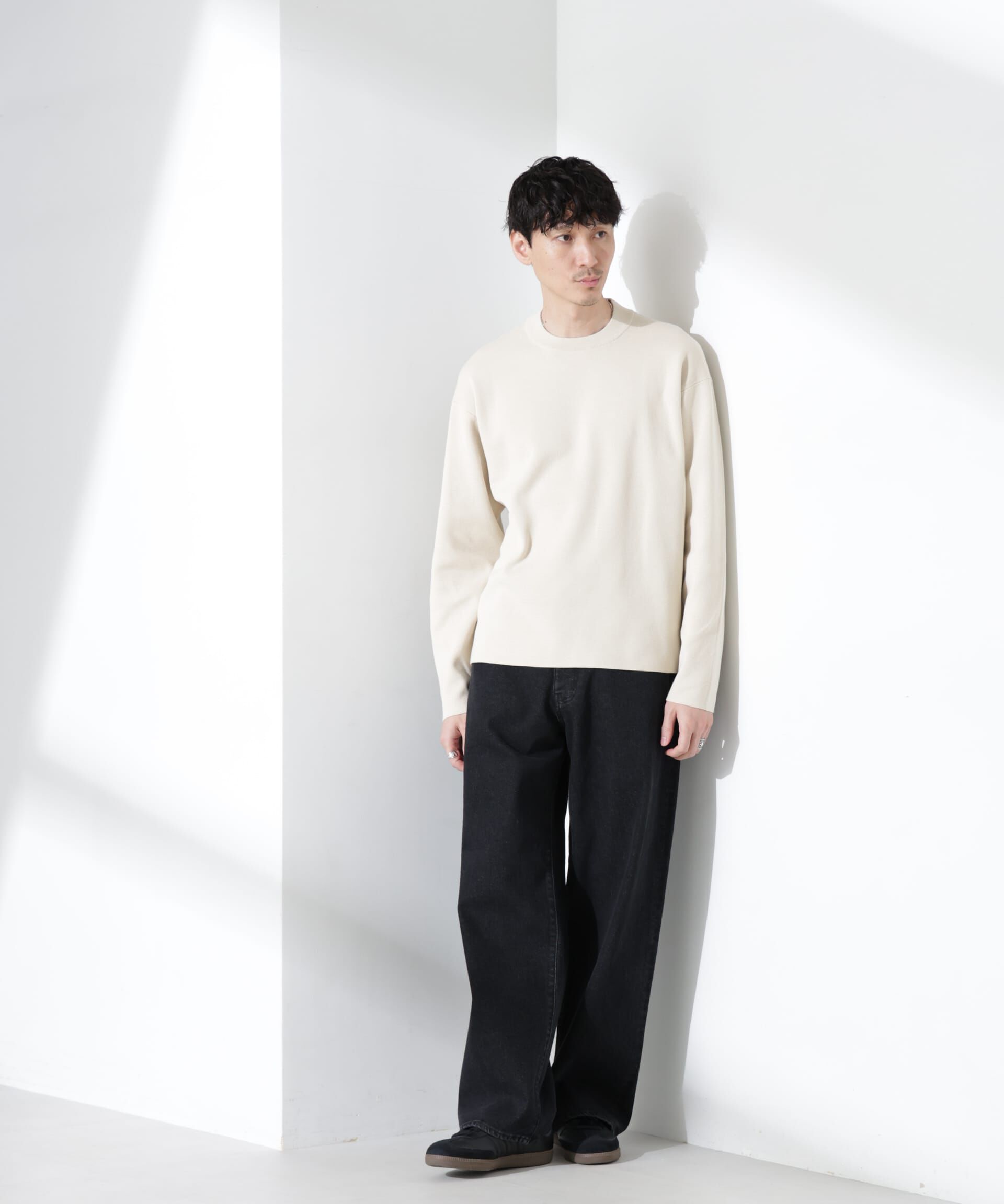 nano･universe「14ゲージミラノリブ ジャケTEE 長袖 （手洗い可能）」|ニット・セーター|