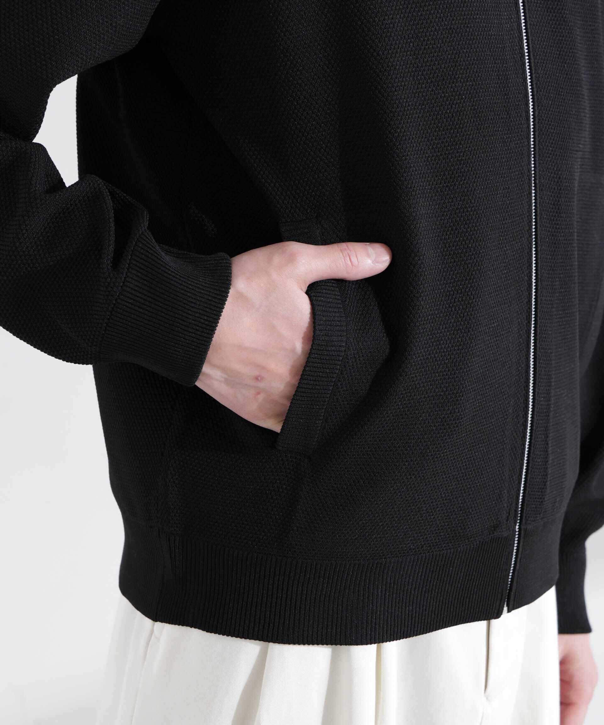 nano･universe「エアニットジップブルゾン」|ブルゾン・スタジャン|