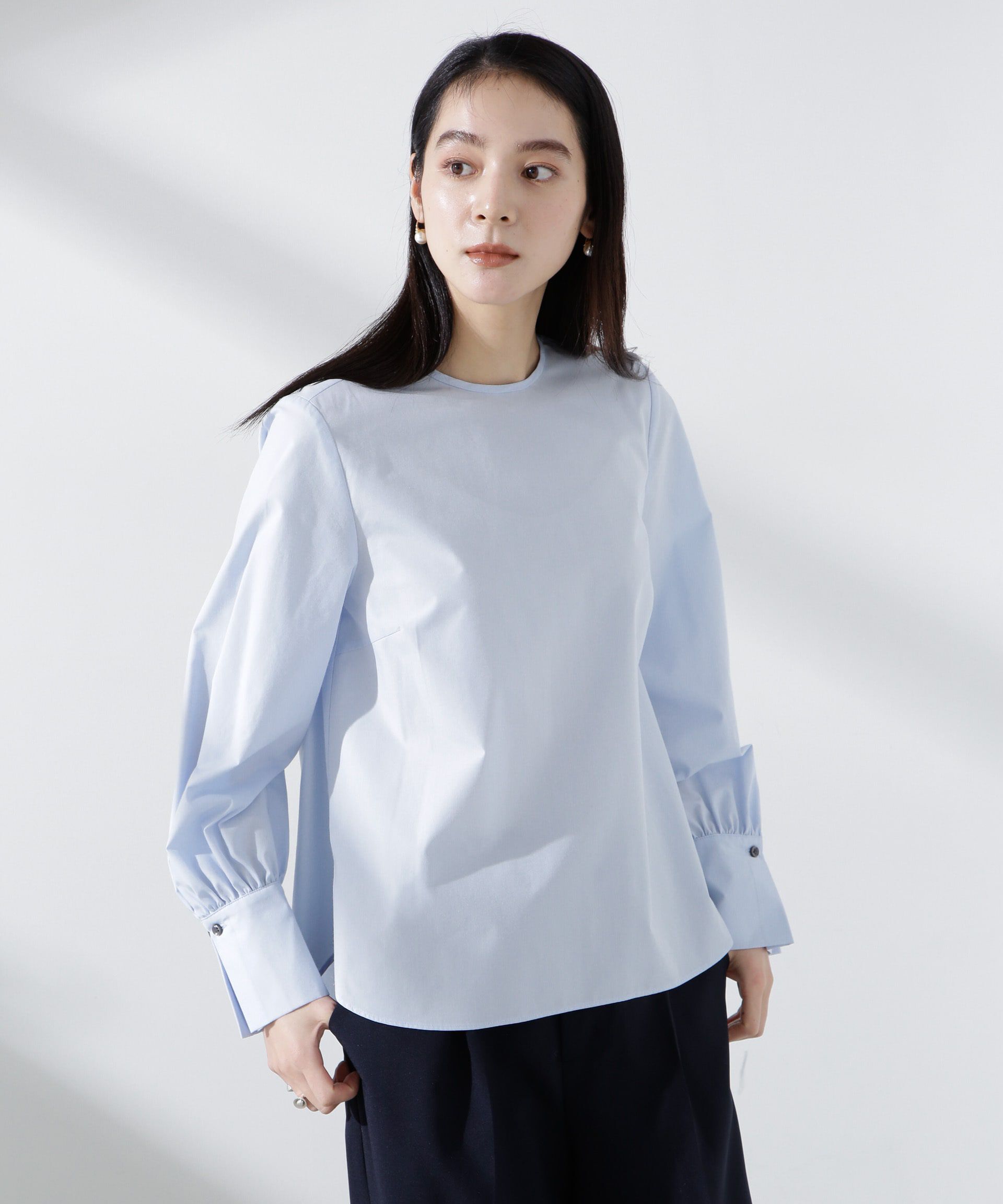 nano･universe「タイプライターボリュームスリーブブラウス」|シャツ・ブラウス|