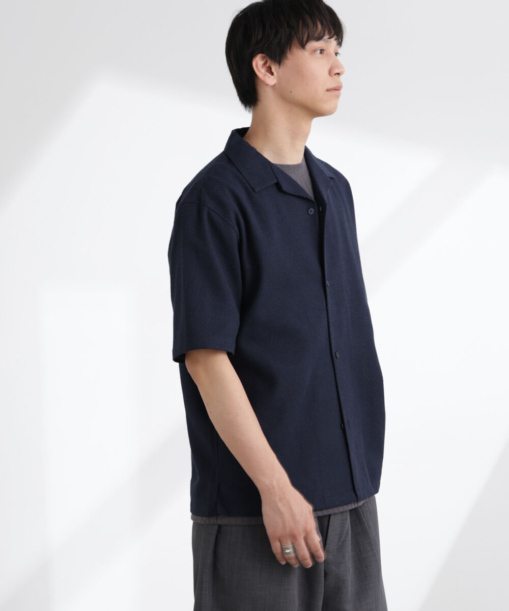 nano･universe「コットンリネン交織開襟シャツ 半袖」|シャツ・ブラウス|
