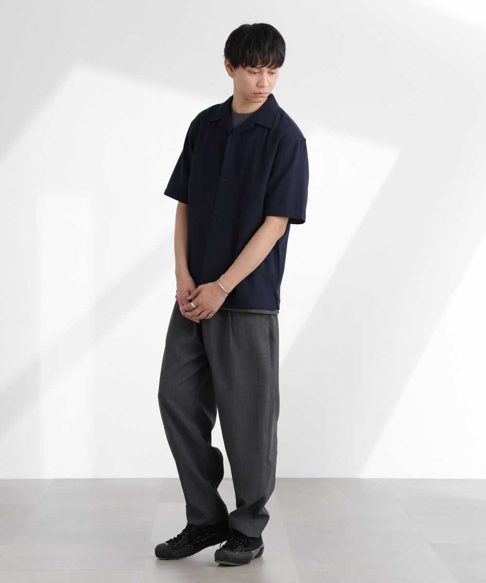 nano･universe「コットンリネン交織開襟シャツ 半袖」|シャツ・ブラウス|