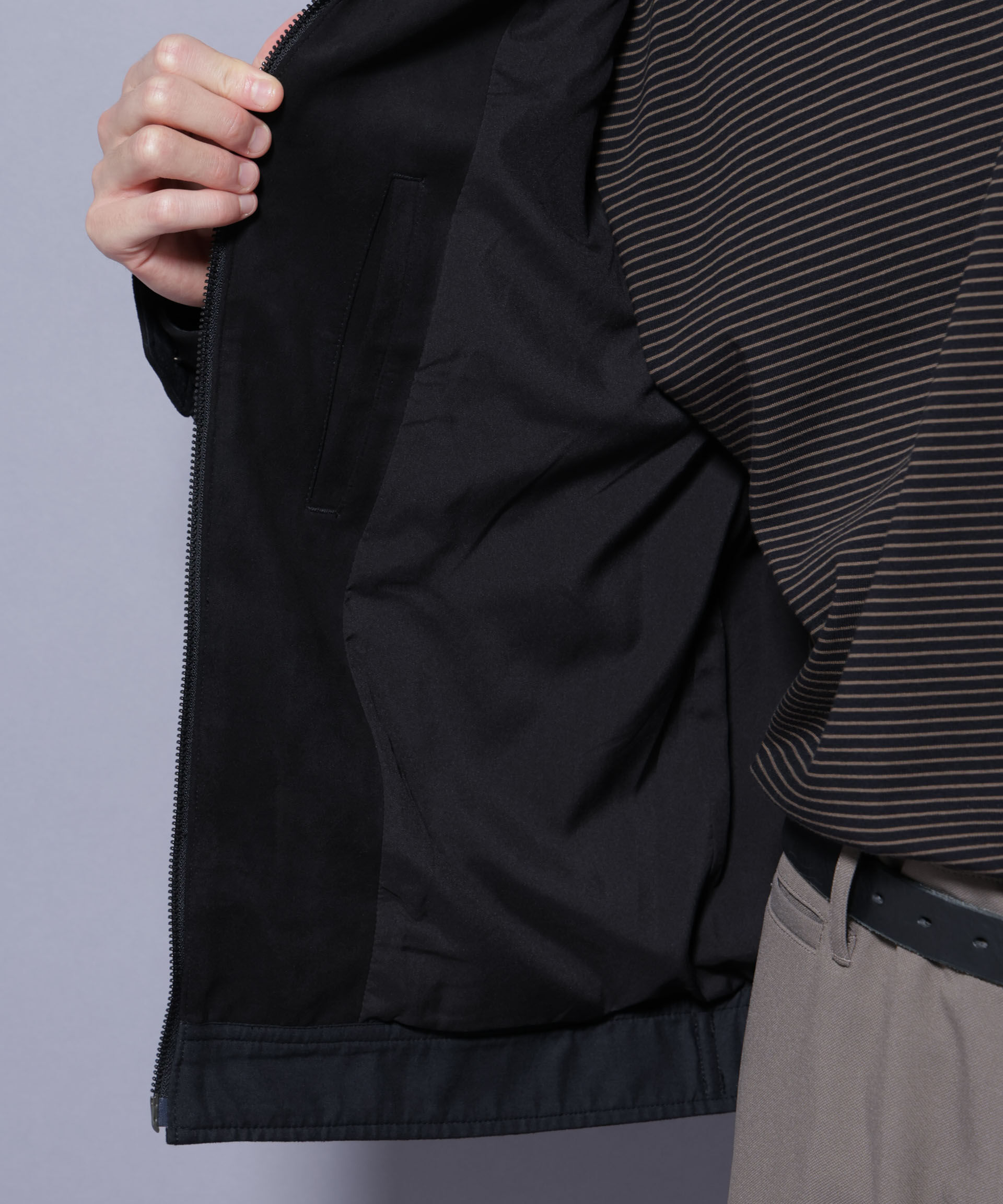 nano･universe「フェイクスエードブルゾン」|ブルゾン・スタジャン|