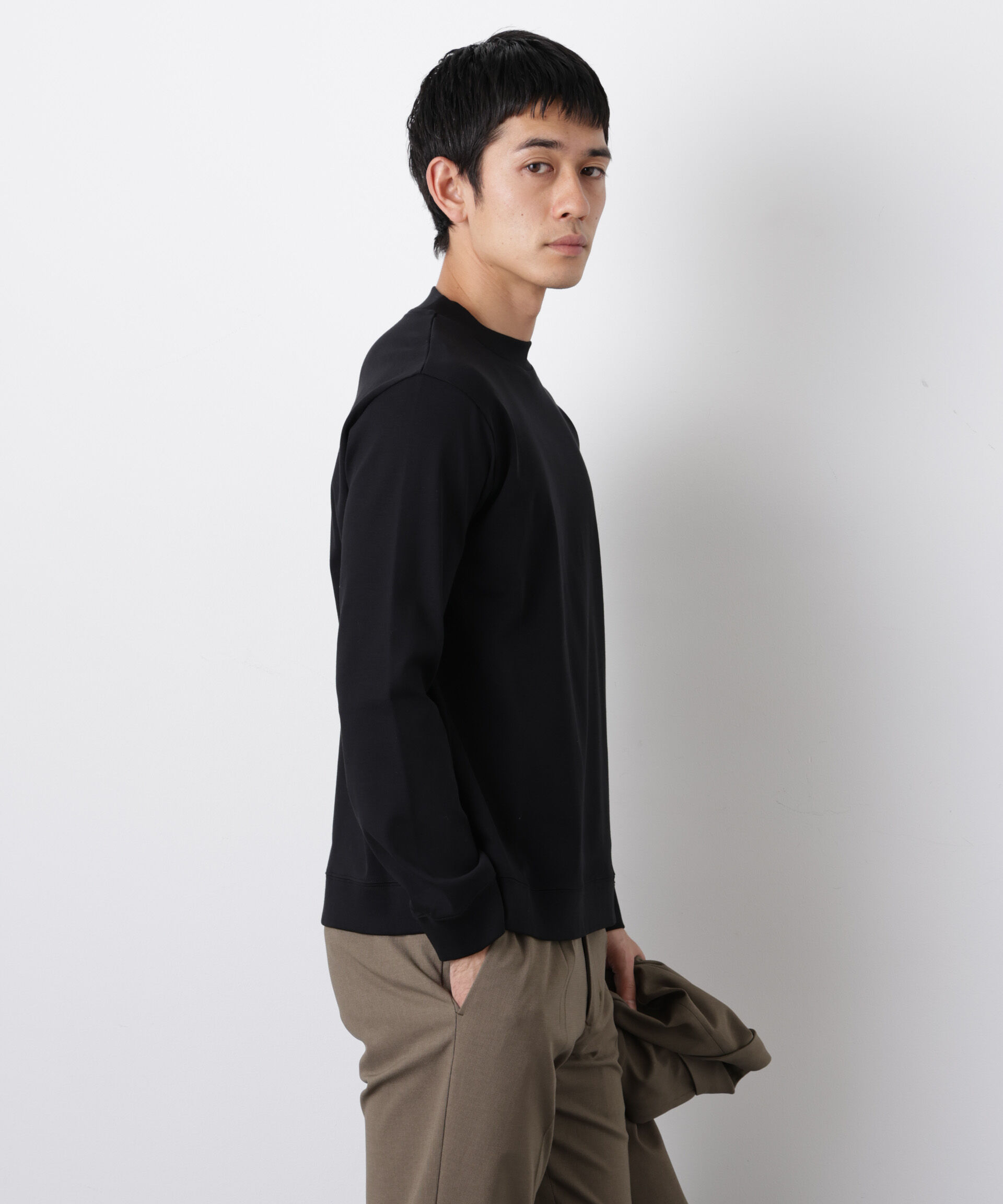 nano･universe「「FORMAL JERSEY」モックネックカットソー長袖」|Tシャツ・カットソー|