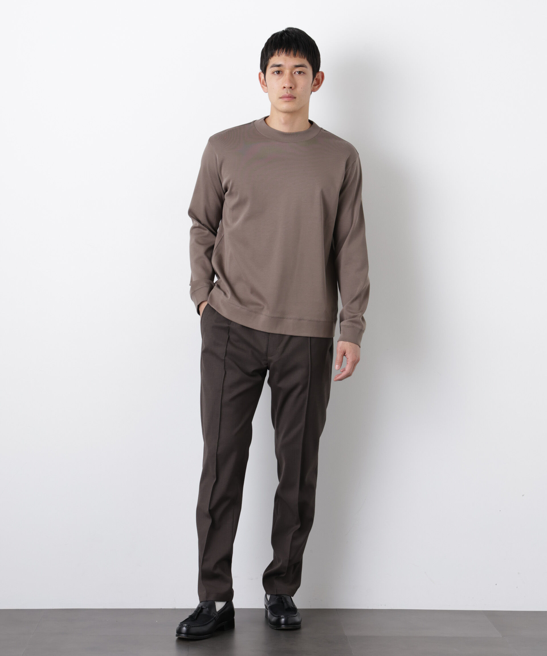 nano･universe「「FORMAL JERSEY」モックネックカットソー長袖」|Tシャツ・カットソー|