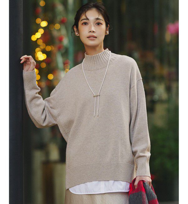 23区「【見上愛さんコラボカラー/Oggi掲載】カシミヤブレンド ハイネック ニット」|ニット・セーター|ベージュ系