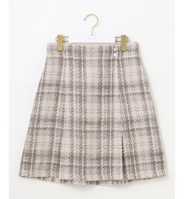 ANY SIS「ファジーチェック ミニスカート」|スカート|