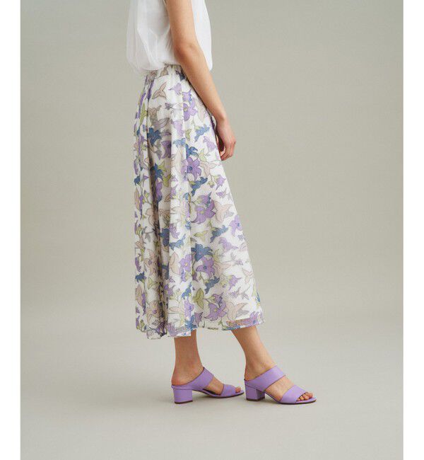 GRACE CONTINENTAL「ラメチュール刺繍フレアスカート」|スカート|