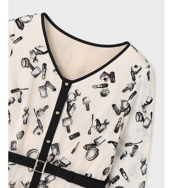 GRACE CONTINENTAL「コスメフロッキープリントワンピース」|ドレス|