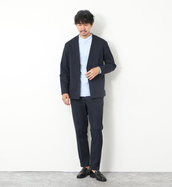 NOLLEY'S goodman「《ビジカジ/セットアップ対応》【尾州】先染めウォッシャブルノーカラーカーディガンジャケット 25AW」|ノーカラージャケット|