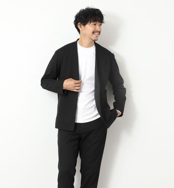 NOLLEY'S goodman「《ビジカジ/セットアップ対応》【尾州】先染めウォッシャブルノーカラーカーディガンジャケット 25AW」|ノーカラージャケット|