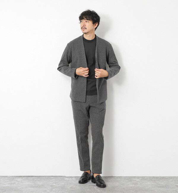 NOLLEY'S goodman「《ビジカジ/セットアップ対応》【尾州】先染めウォッシャブルノーカラーカーディガンジャケット 25AW」|ノーカラージャケット|