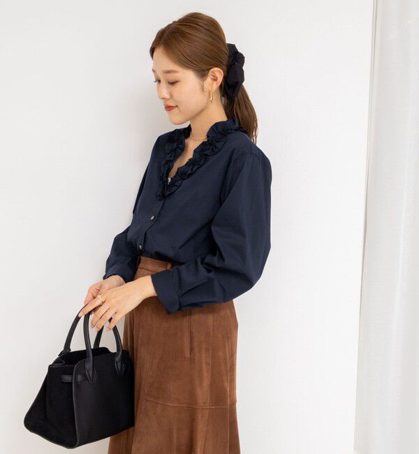 NOLLEY'S「Vネックタックギャザーパーツブラウス」|シャツ・ブラウス|