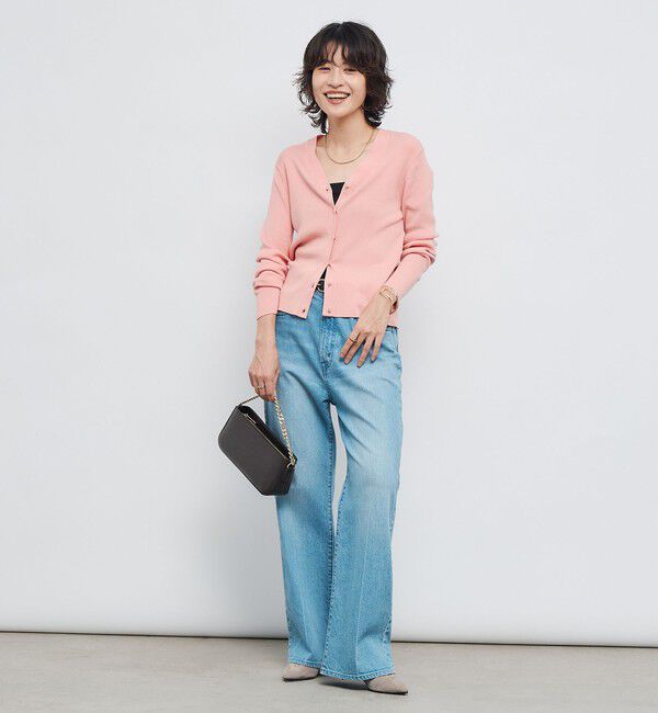 NOLLEY'S「《手洗い可能》リブ斜め柄Vネックカーディガン」|カーディガン|