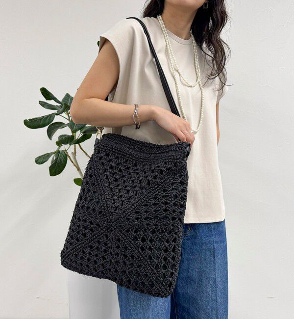 fredy emue「異素材ハンドルペーパートート＆ショルダーバッグ」|かごバッグ|