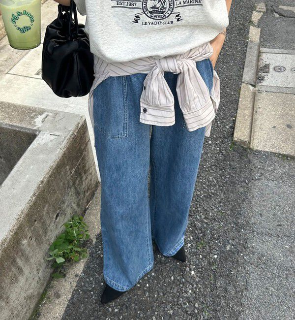 fredy emue「ライトオンスデニムベイカーイージーパンツ」|デニム|