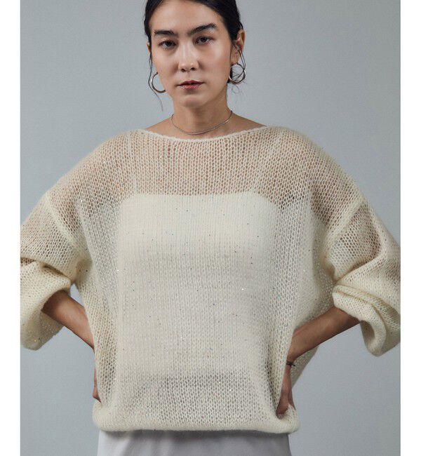 SALON adam et rope'「シアーモヘアスパンコールプルオーバー 2」|ニット・セーター|