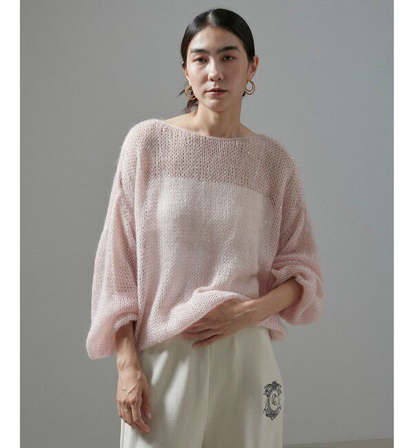 SALON adam et rope'「シアーモヘアスパンコールプルオーバー 2」|ニット・セーター|