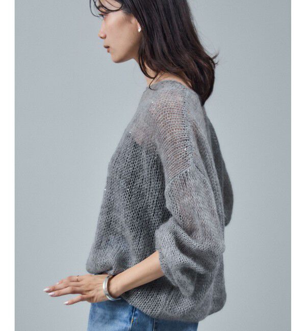 SALON adam et rope'「シアーモヘアスパンコールプルオーバー 2」|ニット・セーター|