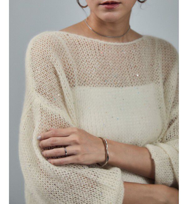 SALON adam et rope'「シアーモヘアスパンコールプルオーバー 2」|ニット・セーター|