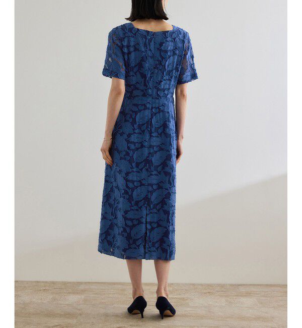 ROPE「スクエアーネックワンピース（ジャガード/サッカー素材）/洗える」|ワンピース|