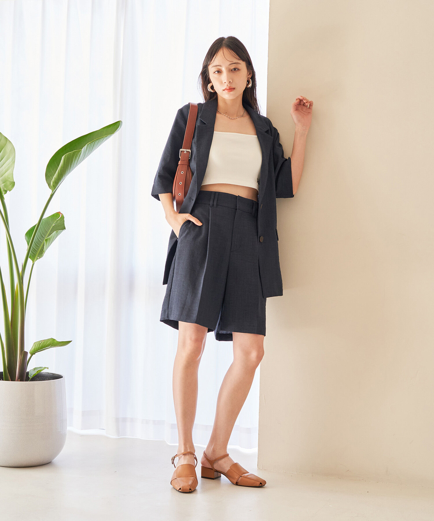 VIS「【接触冷感・洗える】美easyリネンライクショートパンツ」|その他|