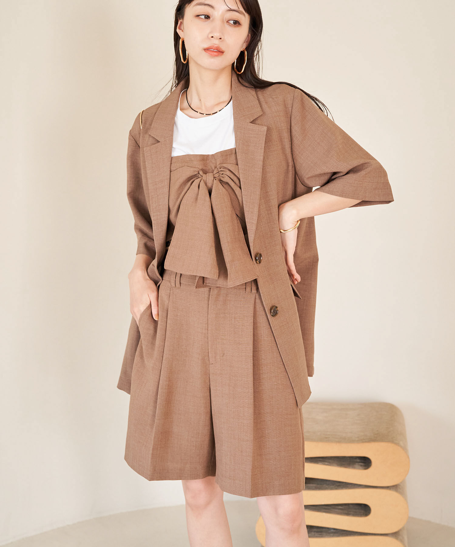 VIS「【接触冷感・洗える】美easyリネンライクショートパンツ」|その他|