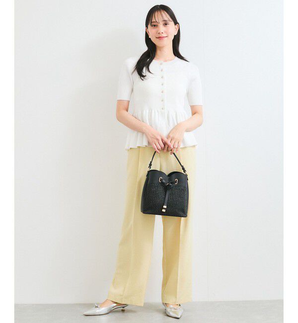 VIS「【アンチピリング】ペプラムハーフスリーブニットカーディガン」|カーディガン|