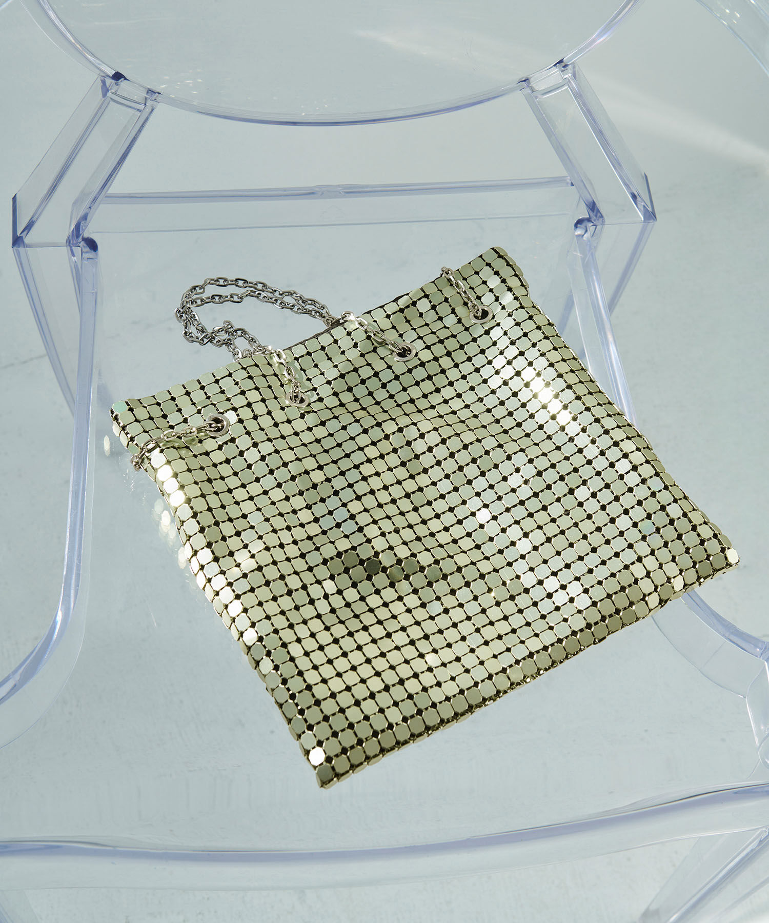 ADAM ET ROPE'「【サステナブル】メタル巾着ミニバッグ」|ハンドバッグ|