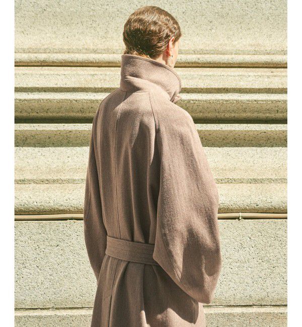 ADAM ET ROPE'「【EMOELLE】ハイカラーオーバーサイズコート」|ステンカラーコート|