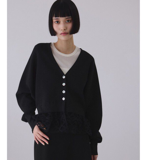 ADAM ET ROPE'「バテンレースコンビニットカーディガン」|カーディガン|