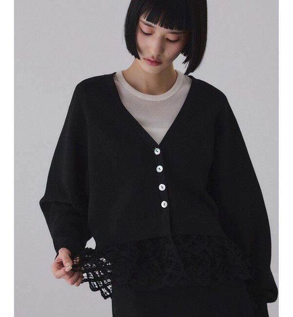 ADAM ET ROPE'「バテンレースコンビニットカーディガン」|カーディガン|