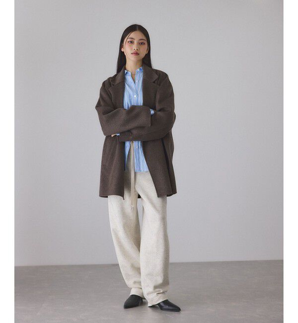 ADAM ET ROPE'「ウールミックスコクーンイージーパンツ」|チノ|