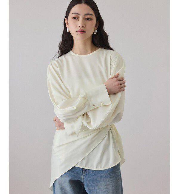 ADAM ET ROPE'「フィブリルロンTEEスカーフブラウス」|シャツ・ブラウス|