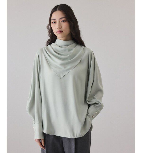 ADAM ET ROPE'「フィブリルロンTEEスカーフブラウス」|シャツ・ブラウス|