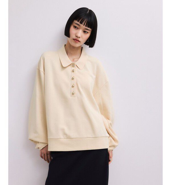 ADAM ET ROPE'「【WEB限定】ポロ襟フォルムプルオーバー」|スウェット・ジャージ|