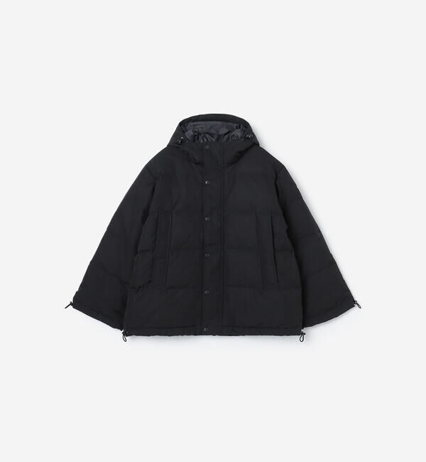 DANTON「DANTON | ポリエステルタッサー ダウンフードジャケット WOMEN」|ダウン|BLACK