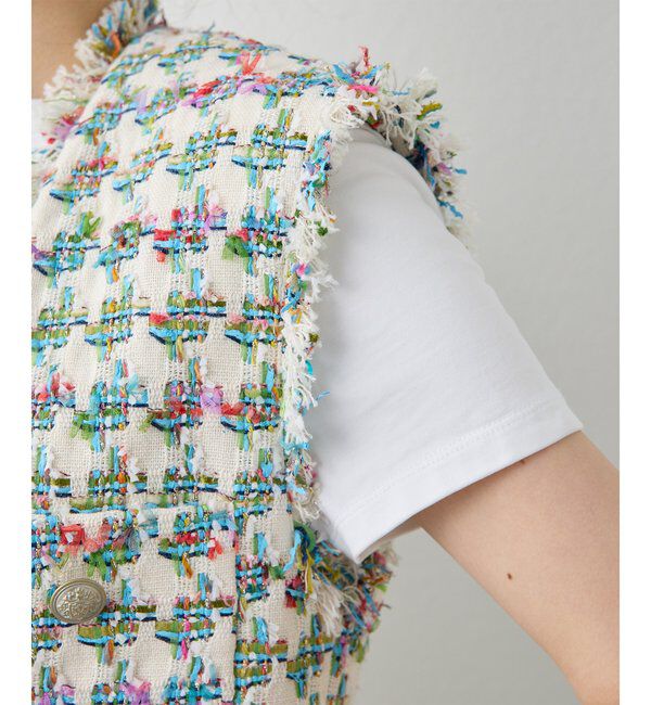  「LINTONフリンジジレ」|ベスト・ジレ|