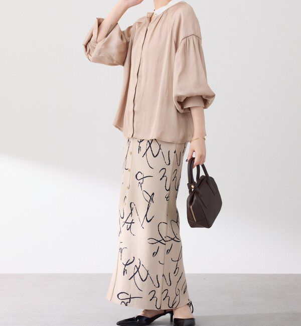  「配色サテンブラウス」|シャツ・ブラウス|