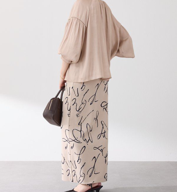  「配色サテンブラウス」|シャツ・ブラウス|