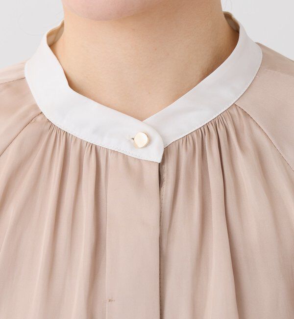  「配色サテンブラウス」|シャツ・ブラウス|