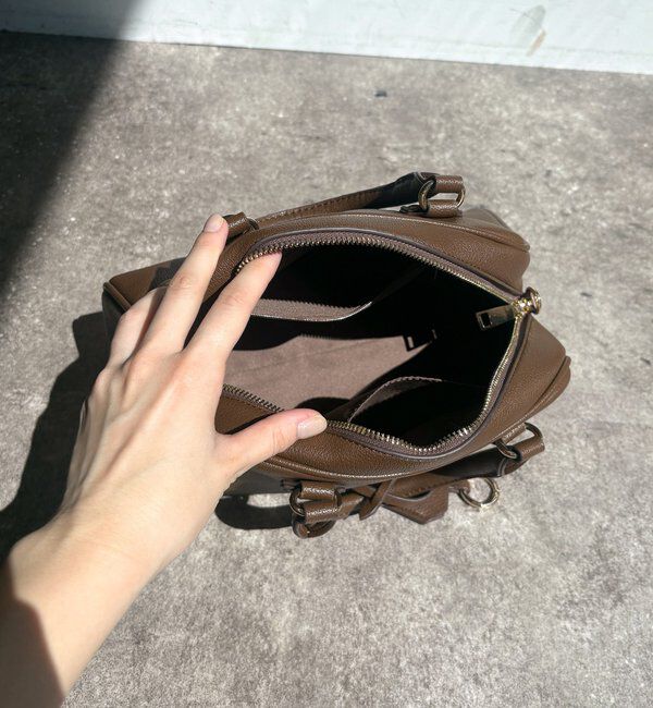  「シボフェイクレザーボストンバッグ」|トートバッグ|