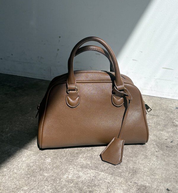  「シボフェイクレザーボストンバッグ」|トートバッグ|