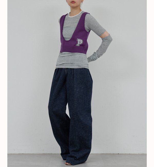  「【PEAS】レタードニットベスト」|ニット・セーター|