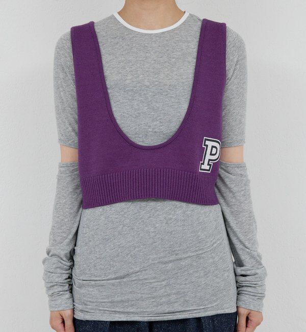  「【PEAS】レタードニットベスト」|ニット・セーター|