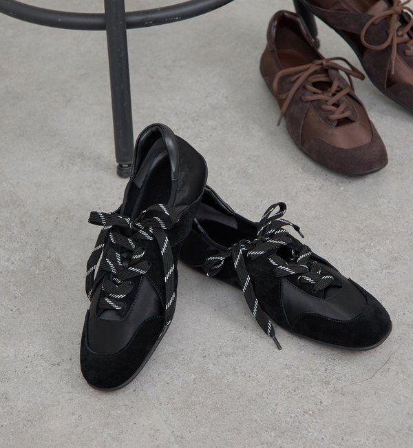  「【2.718】サテンスニーカー」|その他|ブラック