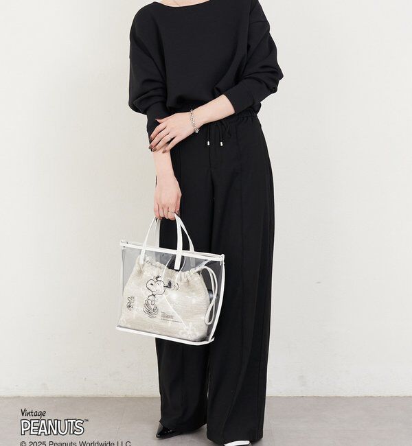  「【再値下げ】《PEANUTS&times;russetコラボ》クリアトート&times;巾着セットバッグ」|トートバッグ|