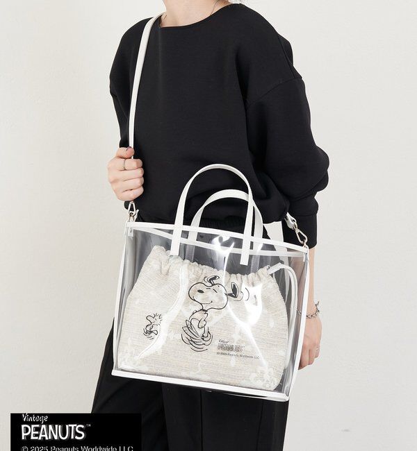  「【再値下げ】《PEANUTS&times;russetコラボ》クリアトート&times;巾着セットバッグ」|トートバッグ|