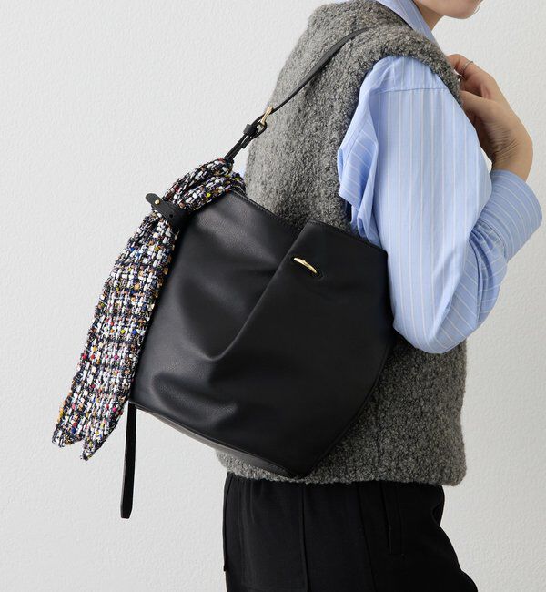 「ツイードスカーフ付きレザー2WAYショルダーバッグ」|ショルダー・メッセンジャー|